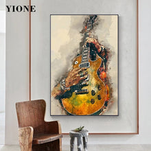 Last inn bildet i Galleri-visningsprogrammet, Guitar Rock Music Art Canvas Painting Retro Abstract Bar Club Poster Picture Prints for Interior Wall Home Decor Gift for Man