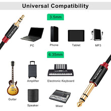 Last inn bildet i Galleri-visningsprogrammet, Lungfish3.5 mm to 6.35 mm stereo audio cable,6.35 mm 1/4 inch male to 3.5 mm 1/8 inch male, suitable for guitars, iPods, laptops