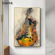 Last inn bildet i Galleri-visningsprogrammet, Guitar Rock Music Art Canvas Painting Retro Abstract Bar Club Poster Picture Prints for Interior Wall Home Decor Gift for Man