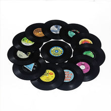 Last inn bildet i Galleri-visningsprogrammet, 12pcs Plastic Retro Vinyl Record Cup Mat Anti-slip Coffee Coasters Heat Resistant Music Drink Mug Mat Table Placemat Home Decor