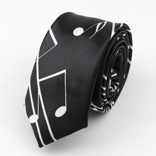 Last inn bildet i Galleri-visningsprogrammet, Classic Fashion Men's Skinny Tie Colorful Musical Notes Printed Piano Guitar Polyester 5cm Width Necktie Party Gift Accessory