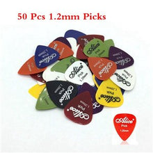 Last inn bildet i Galleri-visningsprogrammet, Electric Guitar Picks 50 Pcs Acoustic Music Picks Plectrum 0.58/0.71/0.81/0.96/1.20/1.50mm Thickness Guitar Accessories