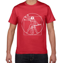 Last inn bildet i Galleri-visningsprogrammet, Da Vinci guitar funny T-Shirt men Vitruvian Man rock band Vintage Graphic Music Novelty streetwear t shirt men homme men clothes