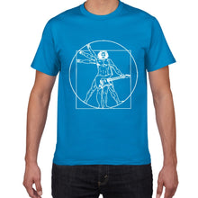 Last inn bildet i Galleri-visningsprogrammet, Da Vinci guitar funny T-Shirt men Vitruvian Man rock band Vintage Graphic Music Novelty streetwear t shirt men homme men clothes