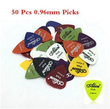 Last inn bildet i Galleri-visningsprogrammet, Electric Guitar Picks 50 Pcs Acoustic Music Picks Plectrum 0.58/0.71/0.81/0.96/1.20/1.50mm Thickness Guitar Accessories