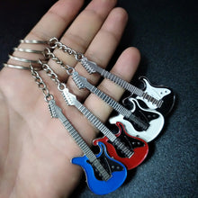 Last inn bildet i Galleri-visningsprogrammet, Men Womens Guitar Keychains pink blue red black Key Chain Charms for Bag Musician Jewelry Car Keyring Accessories Gift 2022
