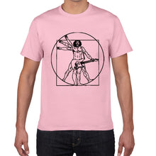 Last inn bildet i Galleri-visningsprogrammet, Da Vinci guitar funny T-Shirt men Vitruvian Man rock band Vintage Graphic Music Novelty streetwear t shirt men homme men clothes