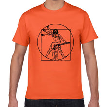 Last inn bildet i Galleri-visningsprogrammet, Da Vinci guitar funny T-Shirt men Vitruvian Man rock band Vintage Graphic Music Novelty streetwear t shirt men homme men clothes