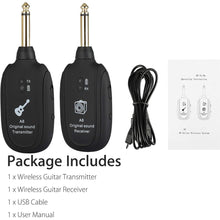 Last inn bildet i Galleri-visningsprogrammet, Guitar Wireless System Transmitter Receiver Built-In Rechargeable Wireless Guitar Transmitter Guitar Transmitter Accessory