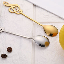 Last inn bildet i Galleri-visningsprogrammet, 304 Stainless Steel Spoon Musical Notes Coffee Spoon Stirring Spoon Mug Spoon Music Bar Ice Cream Creative Cutlery Tableware