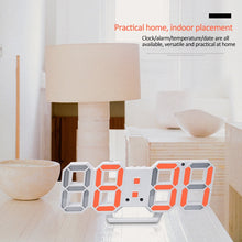 Last inn bildet i Galleri-visningsprogrammet, Digital Wall Clock 3D LED Alarm Clock Electronic Desk Clocks with Large Temperature 12/24 Hour Display