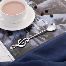Last inn bildet i Galleri-visningsprogrammet, 304 Stainless Steel Spoon Musical Notes Coffee Spoon Stirring Spoon Mug Spoon Music Bar Ice Cream Creative Cutlery Tableware