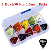 Last inn bildet i Galleri-visningsprogrammet, Electric Guitar Picks 50 Pcs Acoustic Music Picks Plectrum 0.58/0.71/0.81/0.96/1.20/1.50mm Thickness Guitar Accessories