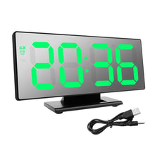 Last inn bildet i Galleri-visningsprogrammet, LED Digital Alarm Clock Mirror Electronic Clocks Multifunction Large LCD Display Digital Table Clock with Temperature Calendar
