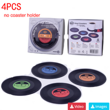 Last inn bildet i Galleri-visningsprogrammet, 12pcs Plastic Retro Vinyl Record Cup Mat Anti-slip Coffee Coasters Heat Resistant Music Drink Mug Mat Table Placemat Home Decor