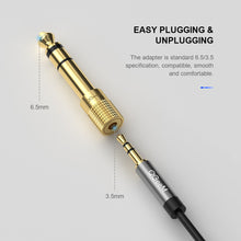 Last inn bildet i Galleri-visningsprogrammet, QGeeM Jack 6.5 6.35mm Male Plug to 3.5mm Female Connector Headphone Amplifier Audio Adapter Microphone AUX 6.3 3.5 mm Converter