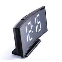 Last inn bildet i Galleri-visningsprogrammet, Electronic Clock Desktop Multi-function Alarm Clock Curved Mirror Clock External Power Supply