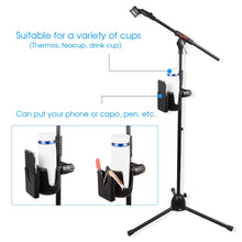 Last inn bildet i Galleri-visningsprogrammet, Durable Music Mic Stand Cup Water Bottle Drink Holder Phone Holder Clamp Mount For Microphone Stand Music Stand