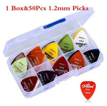 Last inn bildet i Galleri-visningsprogrammet, Electric Guitar Picks 50 Pcs Acoustic Music Picks Plectrum 0.58/0.71/0.81/0.96/1.20/1.50mm Thickness Guitar Accessories