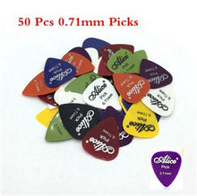 Last inn bildet i Galleri-visningsprogrammet, Electric Guitar Picks 50 Pcs Acoustic Music Picks Plectrum 0.58/0.71/0.81/0.96/1.20/1.50mm Thickness Guitar Accessories