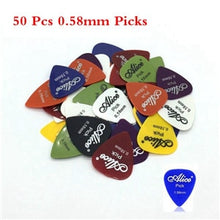 Last inn bildet i Galleri-visningsprogrammet, Electric Guitar Picks 50 Pcs Acoustic Music Picks Plectrum 0.58/0.71/0.81/0.96/1.20/1.50mm Thickness Guitar Accessories