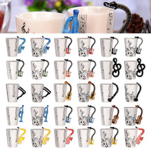 Last inn bildet i Galleri-visningsprogrammet, Creative Music Violin Guitar Ceramic Mug Coffee Tea Milk Stave Cups with Handle Coffee Mug Novelty Gifts for Wedding Birthday