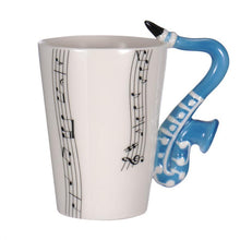 Last inn bildet i Galleri-visningsprogrammet, Creative Music Violin Guitar Ceramic Mug Coffee Tea Milk Stave Cups with Handle Coffee Mug Novelty Gifts for Wedding Birthday