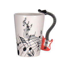 Last inn bildet i Galleri-visningsprogrammet, Creative Music Violin Guitar Ceramic Mug Coffee Tea Milk Stave Cups with Handle Coffee Mug Novelty Gifts for Wedding Birthday