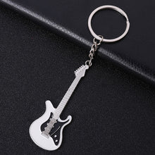 Last inn bildet i Galleri-visningsprogrammet, Men Womens Guitar Keychains pink blue red black Key Chain Charms for Bag Musician Jewelry Car Keyring Accessories Gift 2022