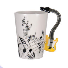 Last inn bildet i Galleri-visningsprogrammet, Creative Music Violin Guitar Ceramic Mug Coffee Tea Milk Stave Cups with Handle Coffee Mug Novelty Gifts for Wedding Birthday