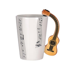 Last inn bildet i Galleri-visningsprogrammet, Creative Music Violin Guitar Ceramic Mug Coffee Tea Milk Stave Cups with Handle Coffee Mug Novelty Gifts for Wedding Birthday