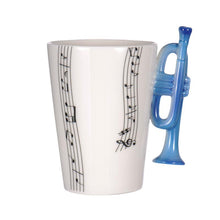Last inn bildet i Galleri-visningsprogrammet, Creative Music Violin Guitar Ceramic Mug Coffee Tea Milk Stave Cups with Handle Coffee Mug Novelty Gifts for Wedding Birthday