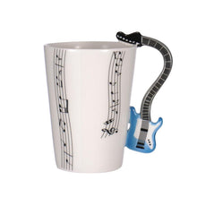 Last inn bildet i Galleri-visningsprogrammet, Creative Music Violin Guitar Ceramic Mug Coffee Tea Milk Stave Cups with Handle Coffee Mug Novelty Gifts for Wedding Birthday