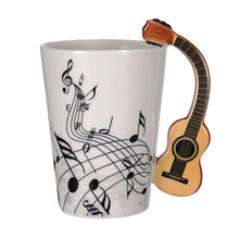 Last inn bildet i Galleri-visningsprogrammet, Creative Music Violin Guitar Ceramic Mug Coffee Tea Milk Stave Cups with Handle Coffee Mug Novelty Gifts for Wedding Birthday