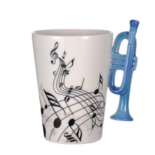 Last inn bildet i Galleri-visningsprogrammet, Creative Music Violin Guitar Ceramic Mug Coffee Tea Milk Stave Cups with Handle Coffee Mug Novelty Gifts for Wedding Birthday