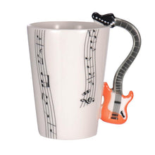 Last inn bildet i Galleri-visningsprogrammet, Creative Music Violin Guitar Ceramic Mug Coffee Tea Milk Stave Cups with Handle Coffee Mug Novelty Gifts for Wedding Birthday