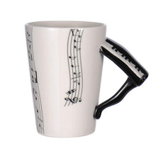 Last inn bildet i Galleri-visningsprogrammet, Creative Music Violin Guitar Ceramic Mug Coffee Tea Milk Stave Cups with Handle Coffee Mug Novelty Gifts for Wedding Birthday