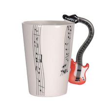 Last inn bildet i Galleri-visningsprogrammet, Creative Music Violin Guitar Ceramic Mug Coffee Tea Milk Stave Cups with Handle Coffee Mug Novelty Gifts for Wedding Birthday