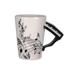 Last inn bildet i Galleri-visningsprogrammet, Creative Music Violin Guitar Ceramic Mug Coffee Tea Milk Stave Cups with Handle Coffee Mug Novelty Gifts for Wedding Birthday