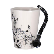 Last inn bildet i Galleri-visningsprogrammet, Creative Music Violin Guitar Ceramic Mug Coffee Tea Milk Stave Cups with Handle Coffee Mug Novelty Gifts for Wedding Birthday