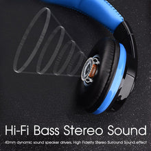 Last inn bildet i Galleri-visningsprogrammet, Over Ear Bluetooth Headphone Wireless Headset HiFi Bass Support Radio Micro SD Card AUX Play Handsfree Microphone
