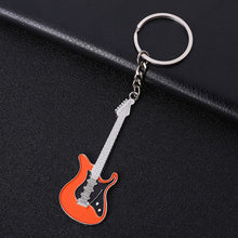Last inn bildet i Galleri-visningsprogrammet, Men Womens Guitar Keychains pink blue red black Key Chain Charms for Bag Musician Jewelry Car Keyring Accessories Gift 2022