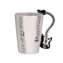 Last inn bildet i Galleri-visningsprogrammet, Creative Music Violin Guitar Ceramic Mug Coffee Tea Milk Stave Cups with Handle Coffee Mug Novelty Gifts for Wedding Birthday