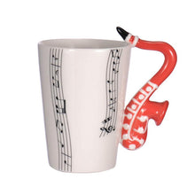 Last inn bildet i Galleri-visningsprogrammet, Creative Music Violin Guitar Ceramic Mug Coffee Tea Milk Stave Cups with Handle Coffee Mug Novelty Gifts for Wedding Birthday