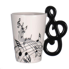 Last inn bildet i Galleri-visningsprogrammet, Creative Music Violin Guitar Ceramic Mug Coffee Tea Milk Stave Cups with Handle Coffee Mug Novelty Gifts for Wedding Birthday