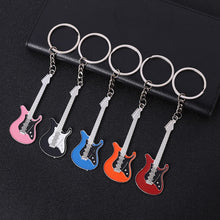 Last inn bildet i Galleri-visningsprogrammet, Men Womens Guitar Keychains pink blue red black Key Chain Charms for Bag Musician Jewelry Car Keyring Accessories Gift 2022