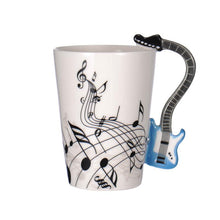 Last inn bildet i Galleri-visningsprogrammet, Creative Music Violin Guitar Ceramic Mug Coffee Tea Milk Stave Cups with Handle Coffee Mug Novelty Gifts for Wedding Birthday