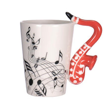 Last inn bildet i Galleri-visningsprogrammet, Creative Music Violin Guitar Ceramic Mug Coffee Tea Milk Stave Cups with Handle Coffee Mug Novelty Gifts for Wedding Birthday