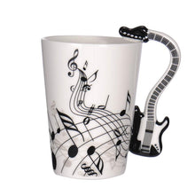 Last inn bildet i Galleri-visningsprogrammet, Creative Music Violin Guitar Ceramic Mug Coffee Tea Milk Stave Cups with Handle Coffee Mug Novelty Gifts for Wedding Birthday