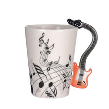 Last inn bildet i Galleri-visningsprogrammet, Creative Music Violin Guitar Ceramic Mug Coffee Tea Milk Stave Cups with Handle Coffee Mug Novelty Gifts for Wedding Birthday